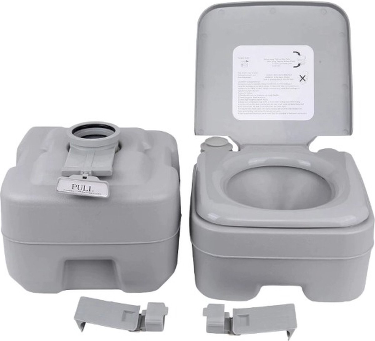 Beste campingtoilet, draagbaar chemisch toilet en toiletemmer