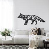 Wanddecoratie | Vos / Fox| Metal - Wall Art | Muurdecoratie | Woonkamer |Zwart| 75x31cm