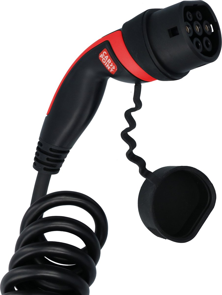 Carpoint Spiraal Laadkabel Elektrische Auto Type2>2 16A 3ph 6 meter