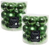 36x stuks kleine kerstballen groen van glas 4 cm - mat/glans - Kerstboomversiering