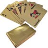 Afbeelding van het spelletje 2x Pakjes gouden/goudkleurige speelkaarten 54 stuks van geplastificeerd karton
