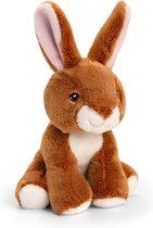 Keel Toys Knuffel - Konijn - bruin - dieren knuffels - pluche - 12 cm