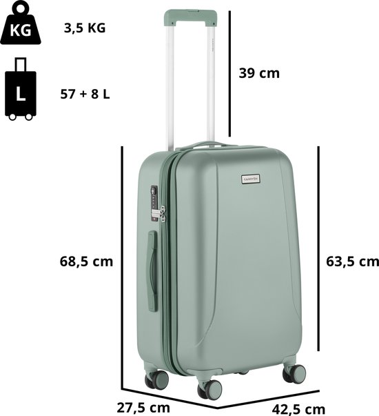 CarryOn Skyhopper Middenmaat Reiskoffer 65Ltr - Koffer 68cm met Expander - Olijf