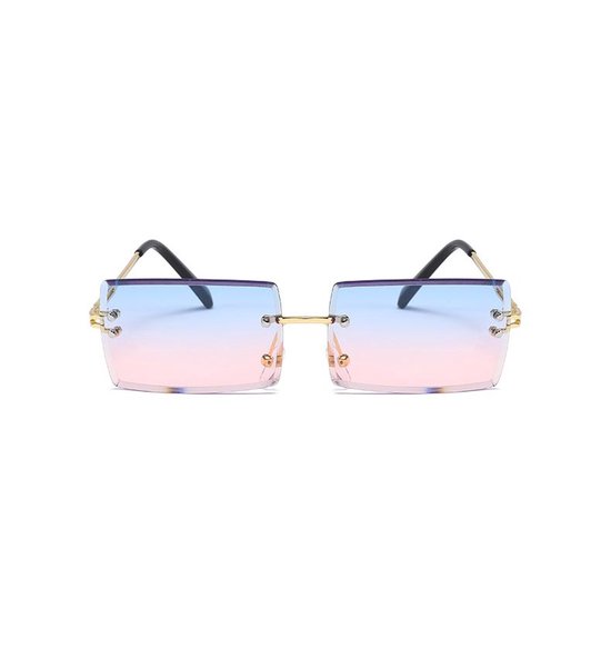 Freaky Glasses - Lunettes de soleil rectangulaires - Festival Glasses - Lunettes - Fête - Lunettes - Hommes - Femmes - Unisexe - Plastique - Bleu