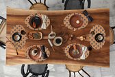 Placemats ovaal - Onderleggers - Ovale placemats - Retro - Vintage - Design - Cirkel - 6 stuks