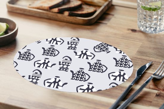 Napperons ovales - Sets de table - Sets de table ovales - Théière - Motifs - Thee - 6 pièces
