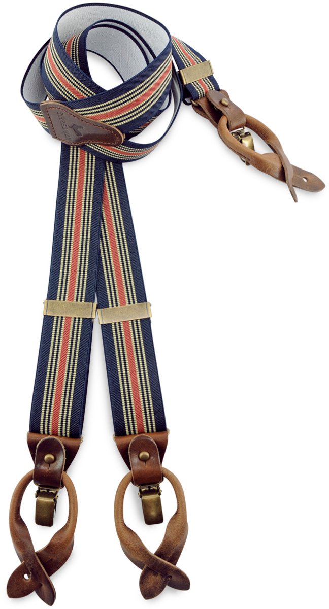 Sir Redman - Bretels - bretels Salvatore - marineblauw / koper / beige