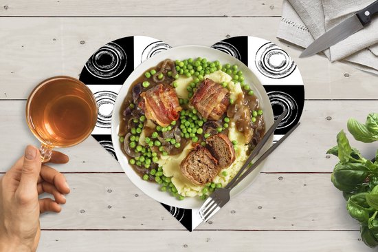 Sous-verres - Napperons de table - Napperons de table coeur - Motifs - Échiquier - Zwart Wit - 8 pièces