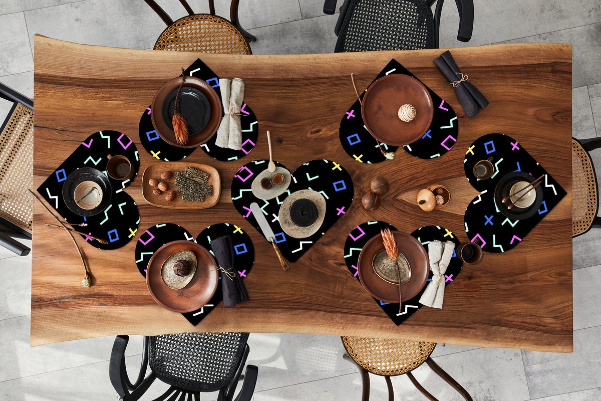 Onderleggers - Placemats - Placemats hartje - Game Console - Vector - Abstract - 8 stuks