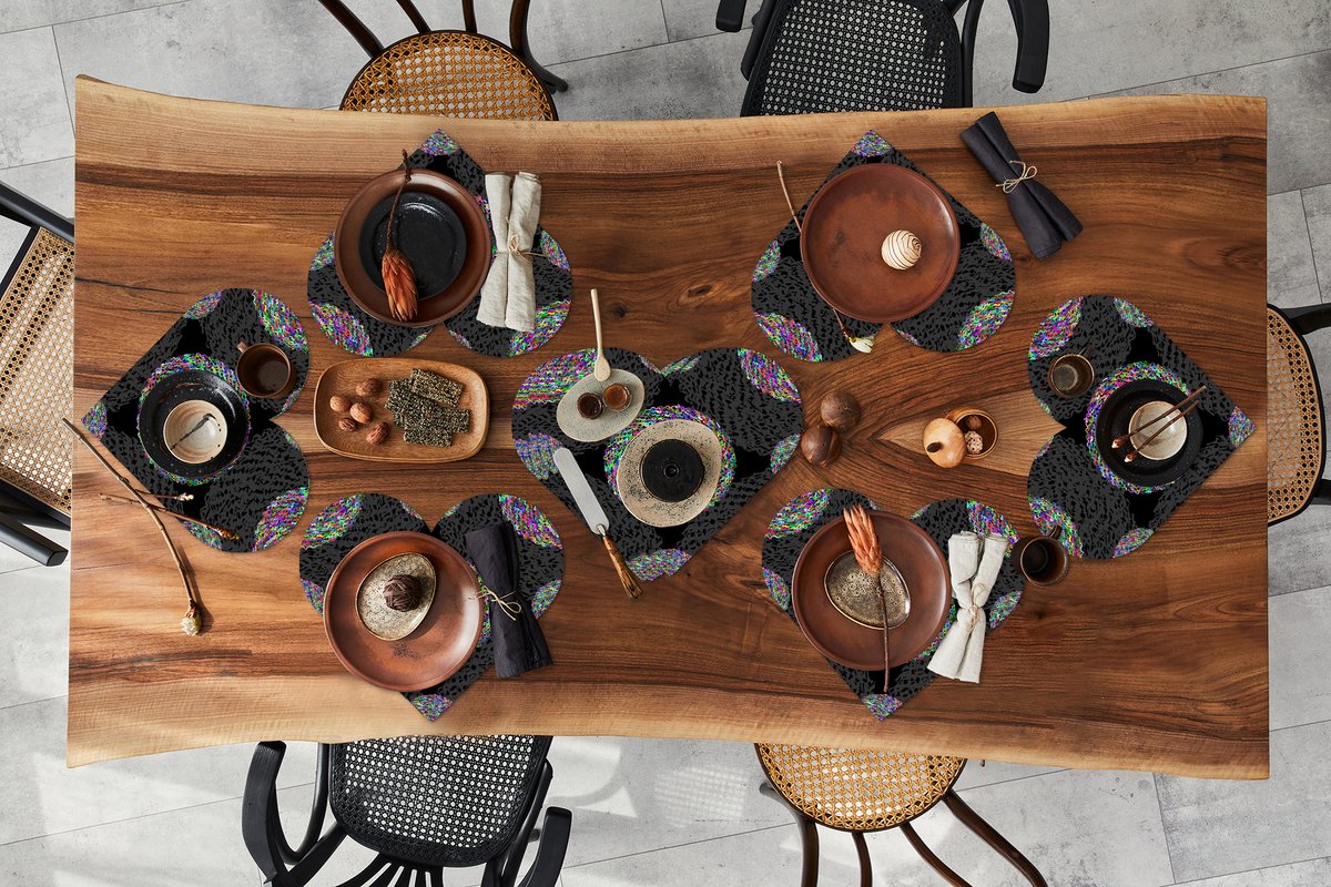 Onderleggers - Placemats - Placemats hartje - Regenboog - Design - Cirkel - Patronen - 10 stuks