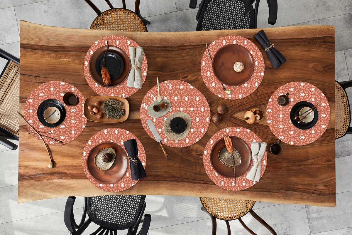 Ronde placemats - Onderlegger - Placemats rond - Meisjes - Boho - Design - 10 stuks
