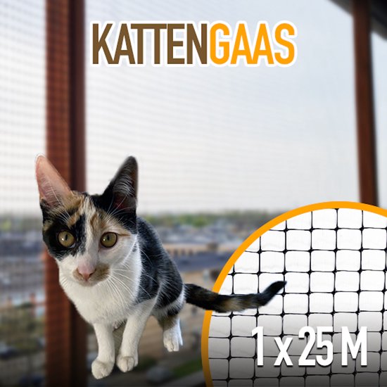 Kattengaas 1M breed X 25M lang kattennet - katten gaas. | bol.com
