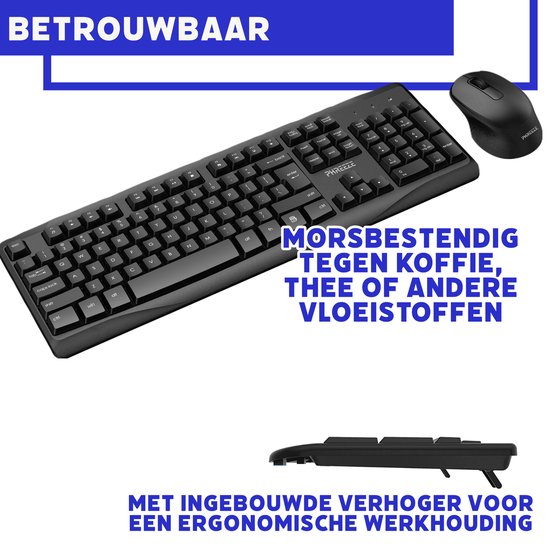 Ensemble clavier et souris sans fil Set ™ + récepteur USB - Design  ergonomique -... | bol.com
