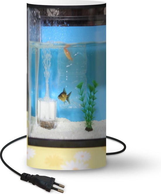 Lampe Aquarium - Deux poissons dans un aquarium - 54 cm de haut - Ø25 cm -  Avec lampe... | bol.com