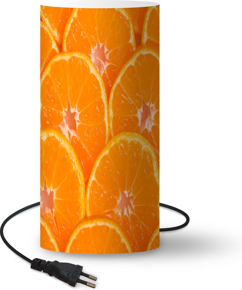 Lamp - Nachtlampje - Tafellamp slaapkamer - Sinaasappel - Fruit - Oranje - 54 cm hoog - Ø24.8 cm - Inclusief LED lamp