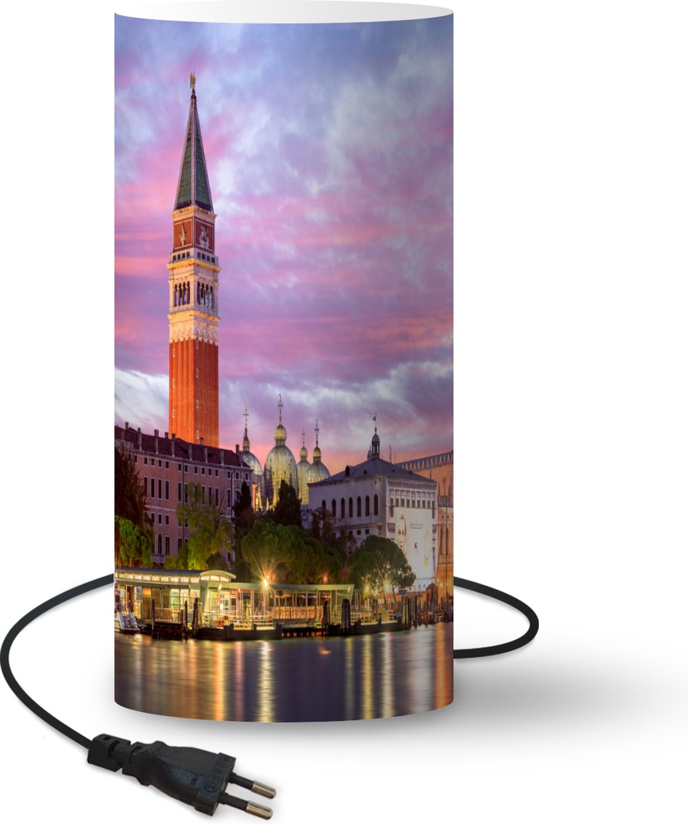 Lamp - Nachtlampje - Tafellamp slaapkamer - Venetië - Architectuur - Italië - 54 cm hoog - Ø24.8 cm - Inclusief LED lamp