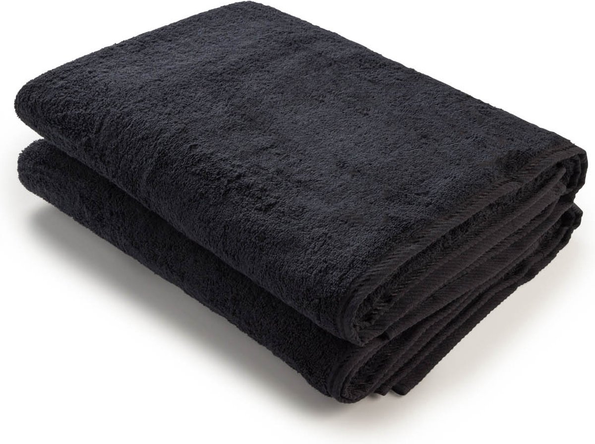 ARTG® Towelzz - AR036 - Douche - Badhanddoek - 100% katoen - 70 x 140 cm - Zwart - Black - Set 2 stuks