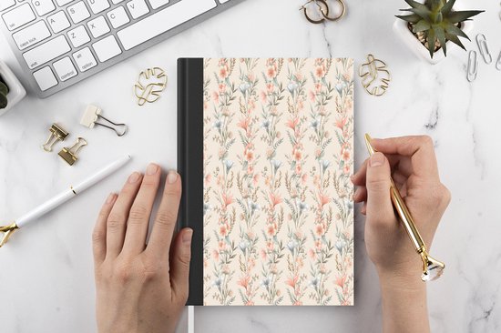 Carnet - Carnet d'écriture - Fleurs - Vintage - Motifs - Carnet - Format A5 - Bloc-notes