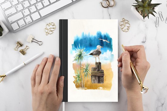 Carnet - Cahier d'écriture - Vogel - Arbre - Plage - Aquarelle - Carnet - Format A5 - Bloc-notes