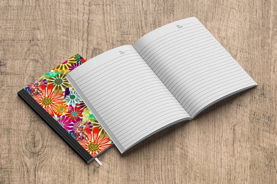 Carnet - Cahier - Arc-en-ciel - Fleurs - Motifs - Hippie - Carnet - Format A5 - Bloc-notes