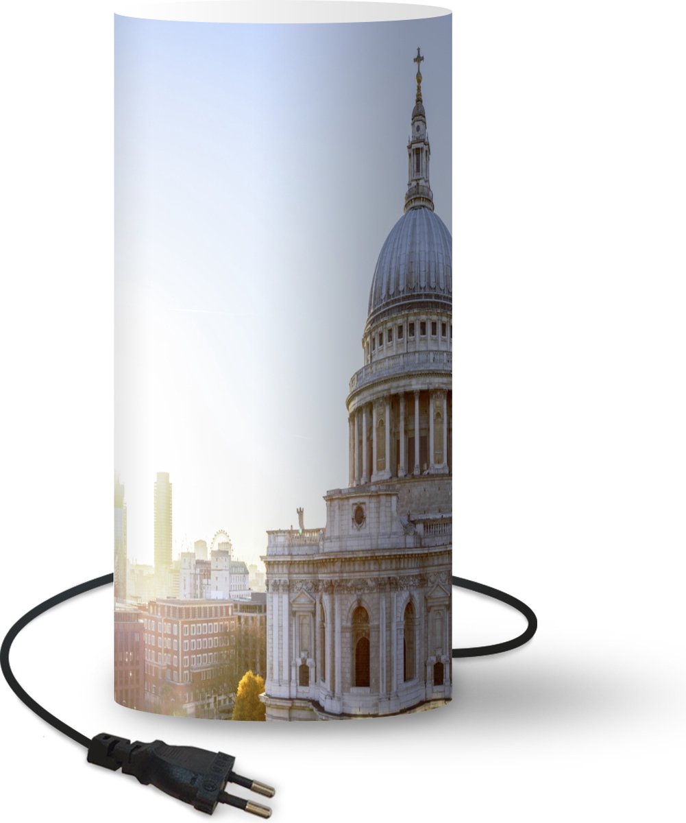 Lamp - Nachtlampje - Tafellamp slaapkamer - Heldere hemel boven de St Paul’s Cathedral in Londen - 33 cm hoog - Ø15.9 cm - Inclusief LED lamp