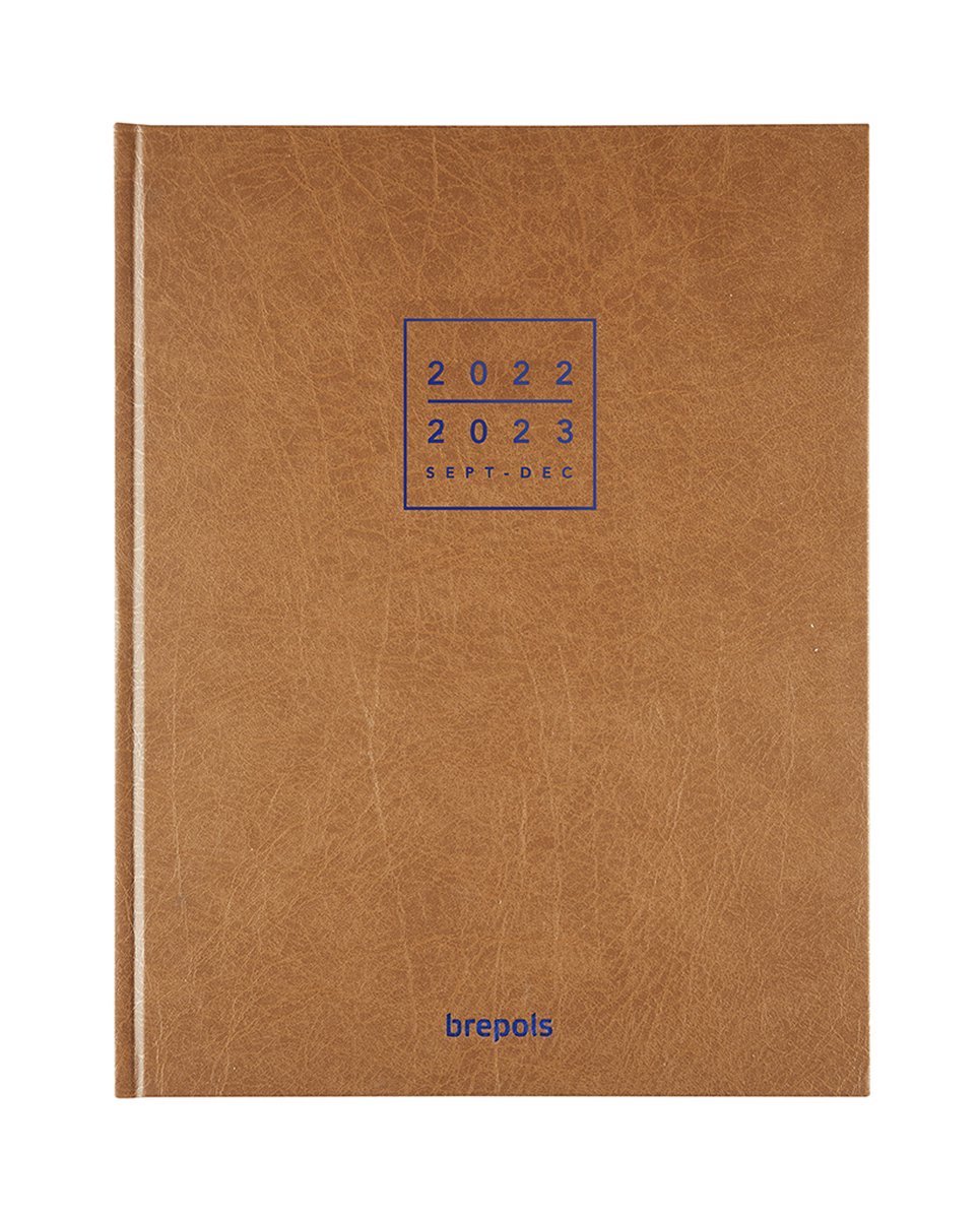 Brepols Bureau Agenda 2022-2023 - 16 maanden Agenda Cognac (21cm x 27cm) A-4 Formaat