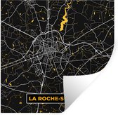 Muurstickers - Sticker Folie - La Roche-sur-Yon – Plattegrond – Frankrijk – Kaart – Stadskaart - 120x120 cm - Plakfolie - Muurstickers Kinderkamer - Zelfklevend Behang XXL