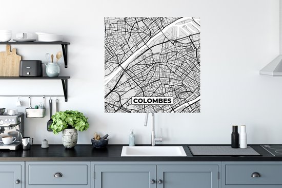 Stickers Stickers muraux - Carte - Colombes - Plan de ville - Carte - France - 80x80 cm - Film adhésif