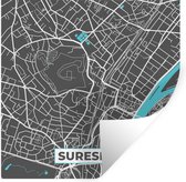 Stickers Stickers muraux - Suresnes - France - Carte - Plan de ville - Carte - 100x100 cm - Feuille adhésive XXL