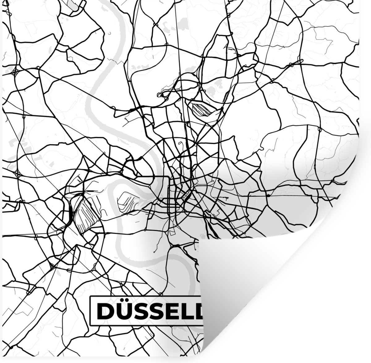 Sac Carte De Düsseldorf - Sac à Bandoulière Pratique Avec Plan De La Ville, Occasion Très Bon état