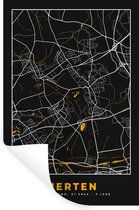 Muurstickers - Sticker Folie - Black and Gold – Stadskaart – Herten – Duitsland – Plattegrond – Kaart - 60x90 cm - Plakfolie - Muurstickers Kinderkamer - Zelfklevend Behang - Zelfklevend behangpapier - Stickerfolie