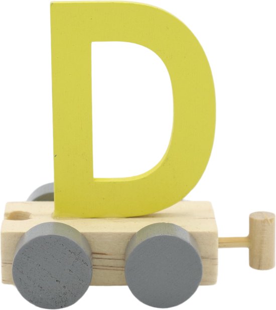 Lettertrein D geel | * totale trein pas vanaf 3, diverse, wagonnetjes bestellen aub