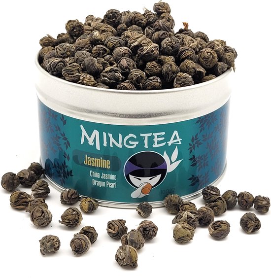 China Jasmine Dragon Pearl 250g + Blikje bol