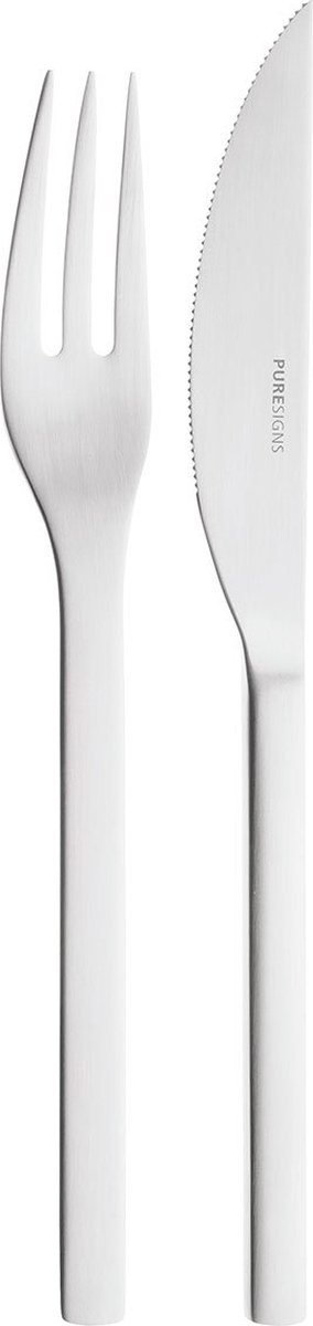 Puresigns One steakbestek 20,5 cm rvs mat 4-delig