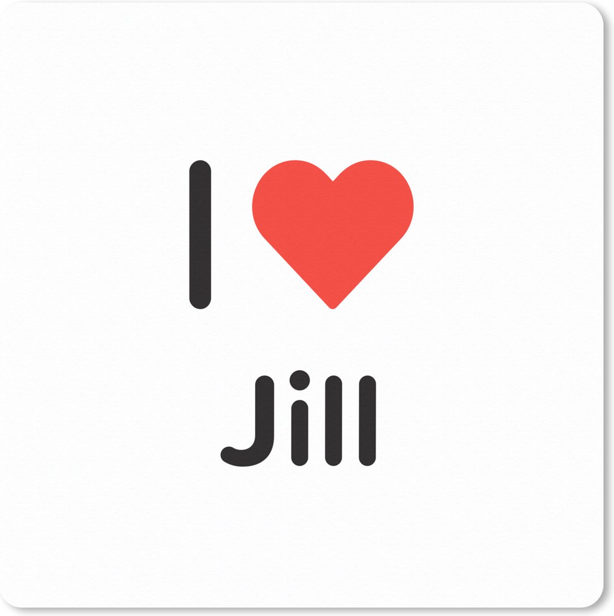 Muismat XXL 60x60 cm - Bureau onderlegger - Bureau mat I love - Jill - Meisje - Bureaumat - Gaming mousepad xl - Bureaulegger groot - Computer deskmat