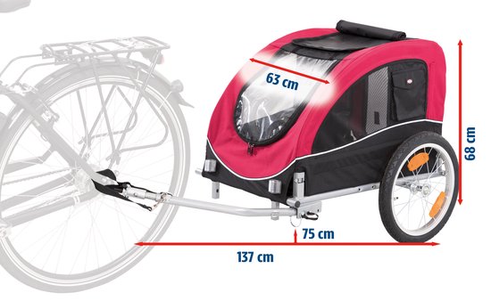 Trixie Remorque pour vélo pliable Taille S