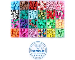 Behave Polymeer Kralen Set - Klei Kralen Knutselset - 615-Delig - 10 mm