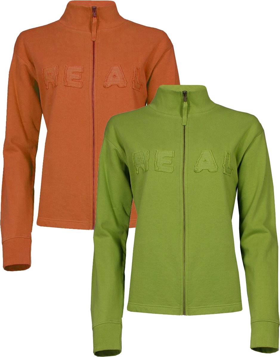 DUO-PACK Dames Sweatshirt van ons merk Thousand Islands Oranje/Groen: Maten - S