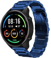 Strap-it Stalen schakel bandje - geschikt voor Xiaomi Mi Watch / Xiaomi Watch S1 (Pro/Active) / Watch 2 Pro / Watch S3 / Amazfit Balance / Bip 5 - blauw