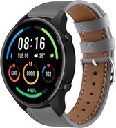 Strap-it Smartwatch bandje leer - geschikt voor Xiaomi Watch S1 (Active/Pro) / Watch 2 Pro / Watch S3 / Mi Watch / Amazfit Balance / Bip 5 - grijs