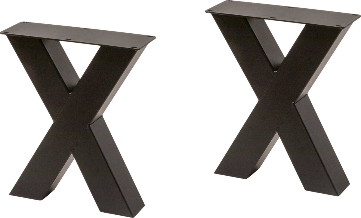 ML-Design 2x Bankpoten in Antraciet Staal, 40x78,5 cm