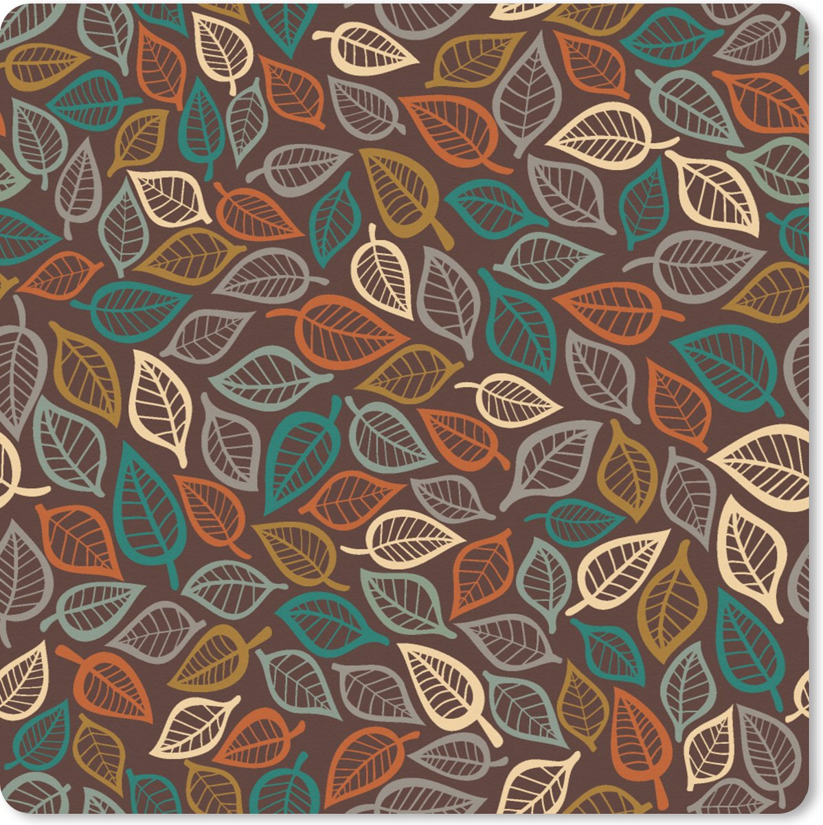 Muismat XXL 50x50 cm - Bureau onderlegger - Bureau mat Bladeren - Natuur - Herfst - Bohemian - Bureaumat - Gaming mousepad xl - Bureaulegger groot - Computer deskmat