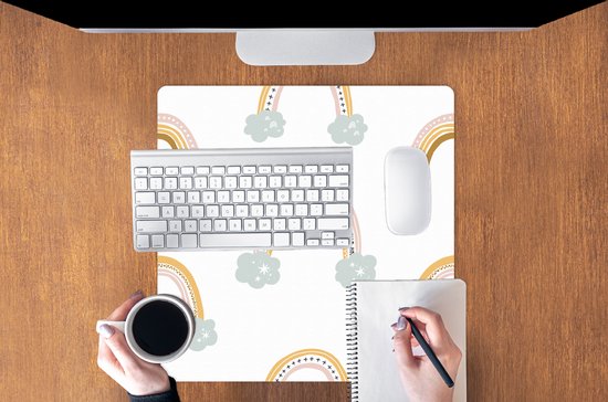 Tapis de souris XXL - Sous-main - Tapis de bureau - Filles - Motifs - Arc-en-ciel - 50x50 cm - Tapis de souris XXL