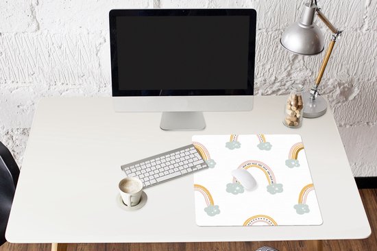 Tapis de souris XXL - Sous-main - Tapis de bureau - Filles - Motifs - Arc-en-ciel - 50x50 cm - Tapis de souris XXL