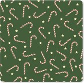 Muismat XXL - Bureau onderlegger - Bureau mat - Kerstmis - Patronen - Zuurstok - Sterren - 60x60 cm - XXL muismat - Kerst - Cadeau - Kerstcadeau voor mannen en voor vrouwen