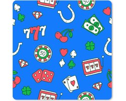 Muismat XXL 50x50 cm - Bureau onderlegger - Bureau mat Patronen - Casino - Gokkast - Poker - Bureaumat - Gaming mousepad xl - Bureaulegger groot - Computer deskmat