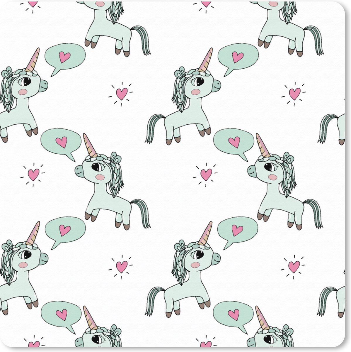 Muismat XXL 60x60 cm - Bureau onderlegger - Bureau mat Unicorn - Patronen - Kind - Bureaumat - Gaming mousepad xl - Bureaulegger groot - Computer deskmat