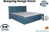 Omra - Complete boxspring - George Petrol - 110x200 cm - Inclusief Topdekmatras - Hotel boxspring