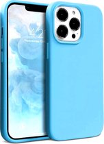 Iphone 12 PRO MAX - Siliconen telefoonhoesje - zeeblauw