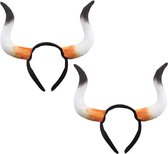 Set de 4 diadèmes habillés cornes de taureau/vache - Accessoires déguisements Carnaval animaux